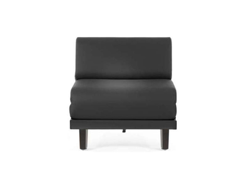 Fauteuil convertible lit Likoolis 1 Place ROLLER 70 cm SMALL sans accoudoirs cuir artificiel noir