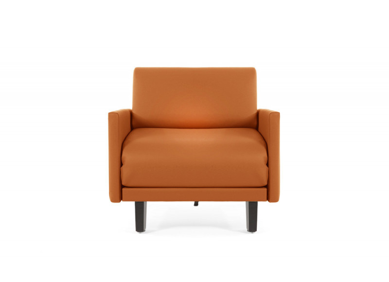 Fauteuil convertible lit Likoolis accompagnant, classé au feu M2, ROLLER 70 LARGE avec accoudoirs larges - orange