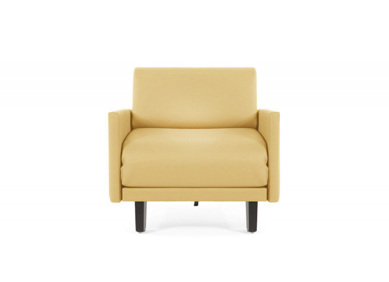 Fauteuil convertible lit Likoolis accompagnant, classé au feu M2, ROLLER 70 LARGE avec accoudoirs larges - banane