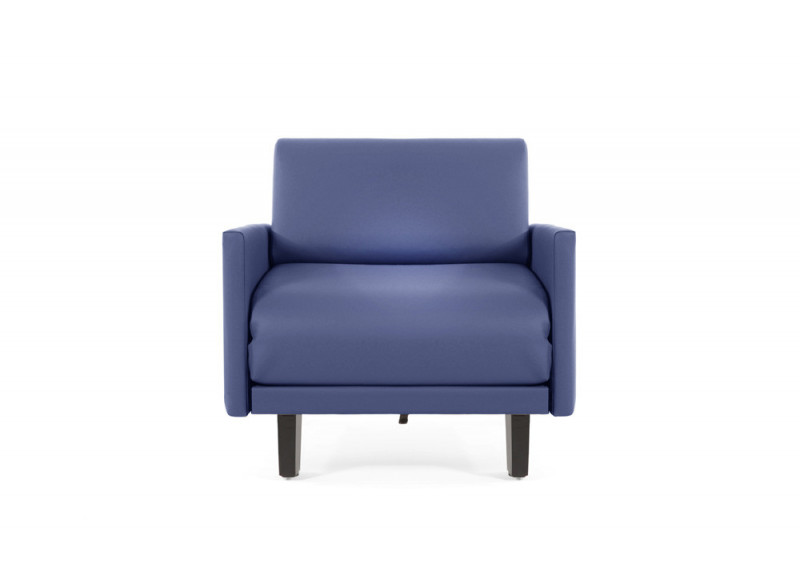 Fauteuil convertible lit Likoolis accompagnant, classé au feu M2, ROLLER 70 LARGE avec accoudoirs larges - bleu