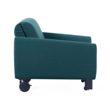 Fauteuil convertible lit Likoolis  1 Place ROLLER 80 LARGE avec accoudoirs larges tissu aquamarine