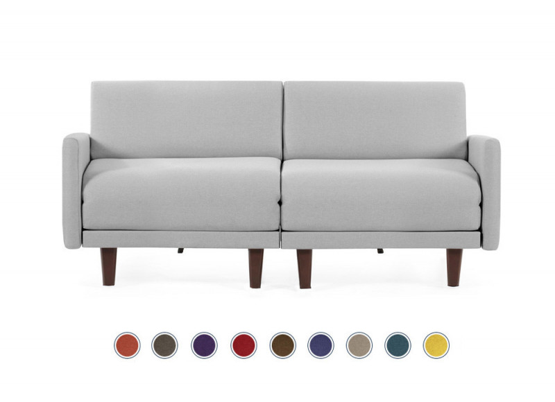 Canapé convertible lit Likoolis  2/3 places PACHA DUO 160 cm LARGE avec accoudoirs larges - Tissu light grey