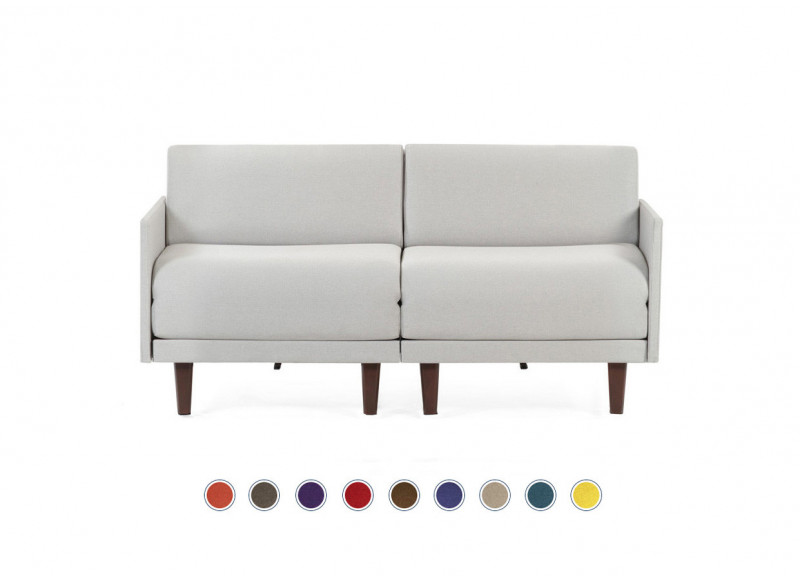 Canapé convertible lit Likoolis  2/3 Places ROLLER DUO 160 MEDIUM tissu light grey