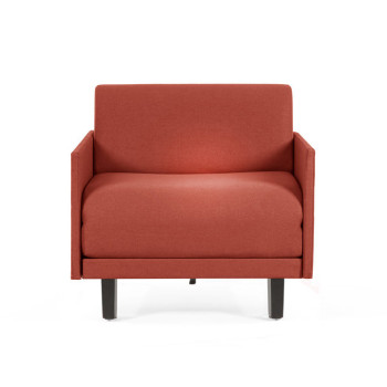  	Fauteuil convertible lit Likoolis 1 Place ROLLER 80 MEDIUM avec accoudoirs fins tissu orange