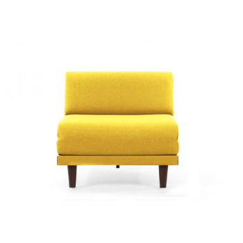 Fauteuil convertible lit Likoolis 1 Place PACHA 80 cm SMALL sans accoudoirs tissu yellow