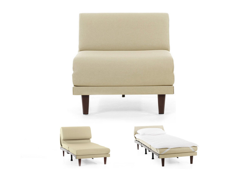 Fauteuil convertible lit Likoolis 1 Place PACHA 70 cm SMALL sans accoudoirs tissu marfil Fauteuil convertible lit Likoolis 1 Place PACHA 70 cm SMALL sans accoudoirs tissu marfil