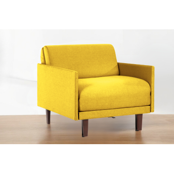 Fauteuil convertible lit 1 Place PACHA 70 cm MEDIUM avec accoudoirs fins - tissu Jaune moutarde