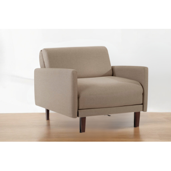 Fauteuil convertible lit 1 Place PACHA 80 cm LARGE avec accoudoirs larges - tissu taupe