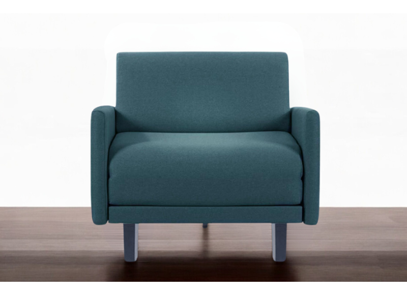 Fauteuil convertible lit Likoolis  1 Place ROLLER 80 LARGE avec accoudoirs larges tissu aquamarine