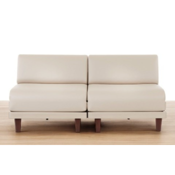 Canapé convertible lit  Likoolis 2 places PACHA DUO 160 cm SMALL sans accoudoirs cuir artificiel - cuir artificiel crema