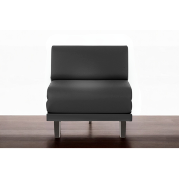 Fauteuil convertible lit Likoolis 1 Place ROLLER 70 cm SMALL sans accoudoirs tissu gris clair