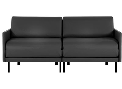 canape convertible lit 2 places design boss duo 140 cm accoudoir fin tissu cuir