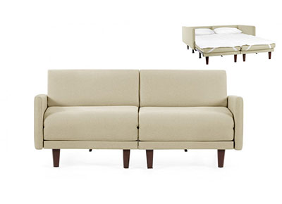Canapé convertible 2 / 3 places likoolis style scandinave gris beige