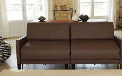 Atmosphère chaleureuse avec un canapé cuir